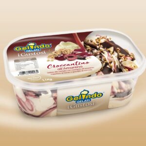 Vaschetta Gelato Croccantino Amarena - 1,1kg GUSTOSI GL